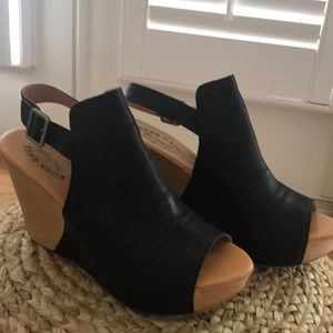 Kork-Ease Black/Natural wedges